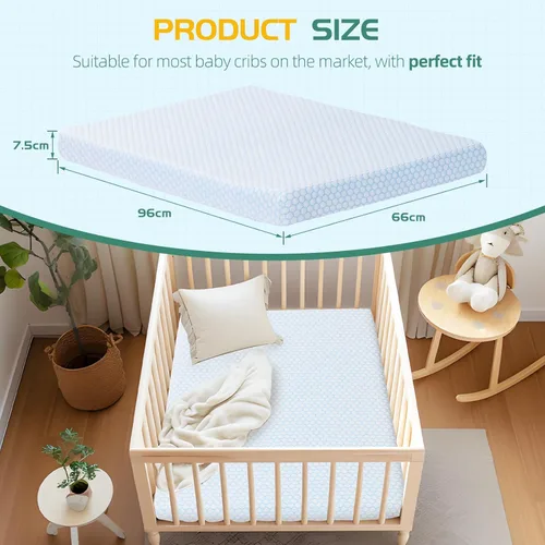 Miniatura 2 de Pack and Play Mattress,Dual Sided Memory Foam 38"x26" Pack N Play Mattresses,Breathable Mattress for Pack N Play with Non-Slip Bottom Removable Cover