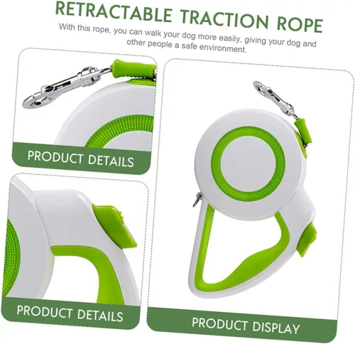 Miniatura 3 de Luxshiny Correa retráctil automática para perros, cuerda duradera para caminar al aire libre para perros y gatos, portátil, con una sola mano