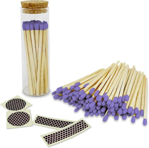 Miniatura 23 de Cerillas de color lila de 4 pulgadas (200 unidades, con calcomanías llamativas incluidas) Decorativo único y divertido para tu hogar, regalos