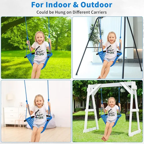 Miniatura 3 de Hi-Na Columpio para Niños para Conjunto de Columpios, Columpios de Cuerda Resistentes con Ganchos de Presión y Correas, Capacidad de 440 Libras
