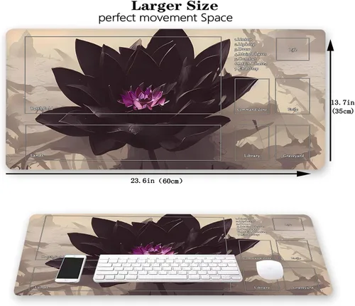 Miniatura 2 de Tapete de juego de cartas coleccionables AI Painting, MTG, 24 x 14 pulgadas, tapete de juego de cartas coleccionables, superficie lisa
