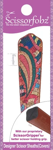 Miniatura 95 de Fundas protectoras para tijeras de diseñador, 4 unidades, tamaño surtido, diseño floral victoriano azul #4-304 Jardín floral victoriano azul