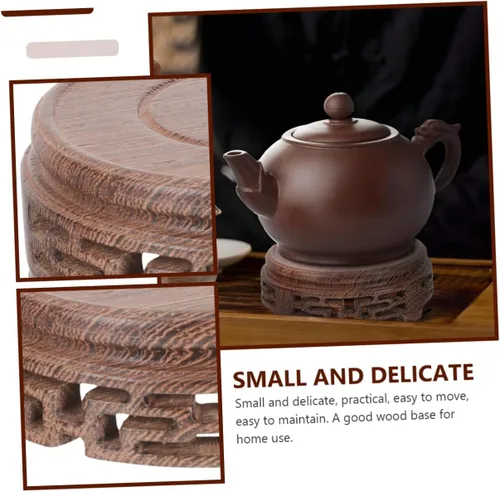 Miniatura 8 de DECHOUS Soporte de exhibición para taza de té, soporte de maceta para el hogar, maceta de madera, escritorio, 4 uds