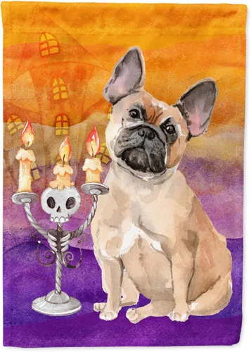 Caroline's Treasures CK3216GF - Bandera decorativa para jardín de bulldog francés Hallween Fawn, para jardín, jardín, patio, jardín, multicolor