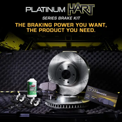 Miniatura 3 de Hart Brakes Kit de frenos y rotores traseros delanteros Pastillas de freno delanteras y traseras Rotores y pastillas de frenos Pastillas