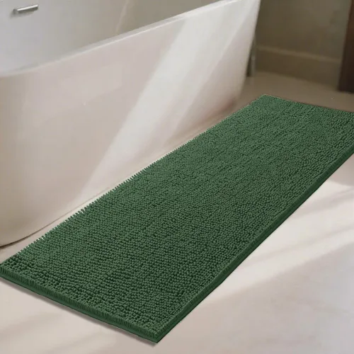 Miniatura 12 de Alfombras de baño 47x17 pulgadas, súper absorbentes, suaves, gruesas, lavables a máquina, alfombra de baño de chenilla, antideslizante para piso