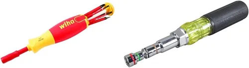Wiha 28393 - Juego de destornilladores emergentes de precisión con aislamiento, ranurados, 7 piezas y Klein Tools 32807MAG 7 en 1, destornillador