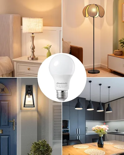 Miniatura 7 de DEWENWILS Paquete de 8 Bombillas LED A19, 760LM, Bombillas de Luz Cálida de 3000K, Bombilla LED E26 de Ahorro de Energía de 60 Vatios, Bombilla No