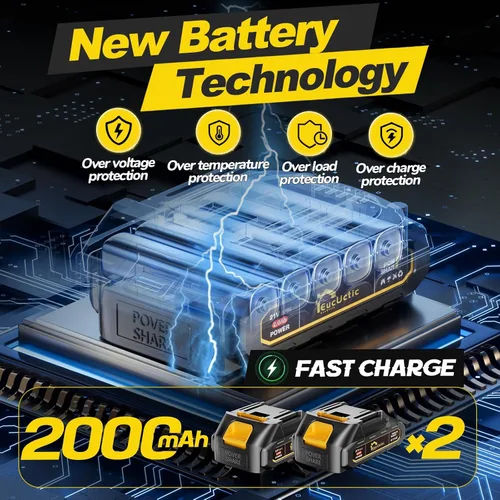 Miniatura 4 de Mini motosierra inalámbrica de 6 pulgadas, motosierra pequeña con batería de 2.0 Ah, motosierra eléctrica de mano, ligera, segura para cortar