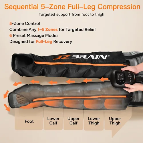 Miniatura 3 de JZBRAIN Botas de recuperación de piernas con compresión de aire: Dispositivo de sistema de compresión secuencial de doble potencia con sensor