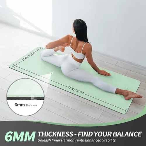 Miniatura 2 de CAMBIVO Tapete de yoga para mujeres, hombres y niños, 1/3, 1/4 y 2/5 pulgadas, extra grueso, antideslizante, 72 x 24 pulgadas, tapete de yoga