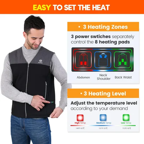 Miniatura 3 de DOACE Unisex Adult mens Heated Vest