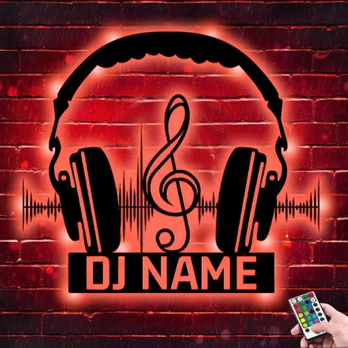 Miniatura 9 de Letrero de neón personalizado para reproductor de DJ, nombre personalizado, auriculares, reproductor de disco DJ, letrero de luz LED de metal