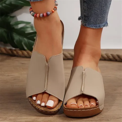Miniatura 2 de Orthotic Sandals For Women With Arch Support Dressy Casual Summer Orthopedic Slippers Flat Heel Beach Flip Flops Khaki