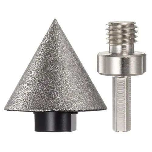 Miniatura 9 de HARFINGTON Brocas biseladoras de diamante de 1.38 pulgadas de diámetro, 5/8-11 roscas con adaptador, broca avellanadora para ampliar agujeros