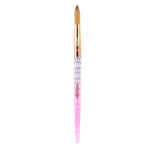 Miniatura 13 de Kiara Sky Pincel Acrílico #8 - Negro 100% Puro Kolinsky Mango de Corte de Cristal y Resistente al Acetona