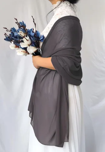 Miniatura 3 de Bufanda de gasa para mujer, vestidos de noche, cubiertas de hombro, hijabs soild chal, pashmina
