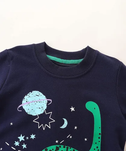 Miniatura 3 de Bumeex Sudadera de algodón con cuello redondo para niño pequeño 2-7T