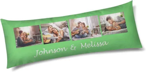 Miniatura 13 de InterestPrint Funda de almohada corporal personalizada de 21 x 60 pulgadas, con nombre de imagen, imagen, texto, funda de almohada corporal para N.º