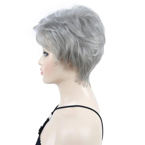 Miniatura 5 de Wiginway corto rizado pelucas sintéticas con flequillo pelo premium natural moda pelucas para señora mujeres #101