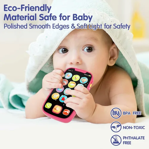Miniatura 6 de Juguetes para niñas de 1 año, 15 funciones, juguetes de niña de 1 año para niñas de 1 año, teléfono de juguete para bebés, juguetes para bebés de 12