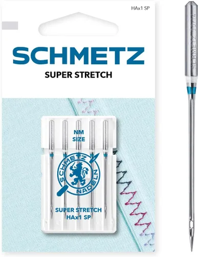 SCHMETZ Siguiente: 5 Super Stretch-Nadeln, Nadeldicke 75/11, HAx1SP, auf jeder gängigen Haushaltsnähmaschine einsetzbar, für die Verarbeitung