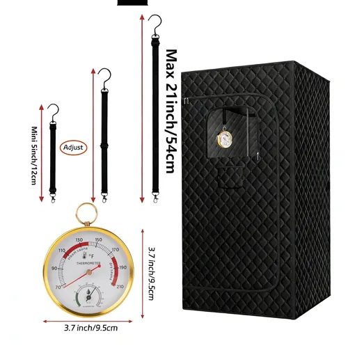 Miniatura 2 de Combo de termómetro de sauna Fahrenheit e higrómetro con soporte de cordón, termómetro colgante para sala de sauna, sauna de vapor portátil, rango