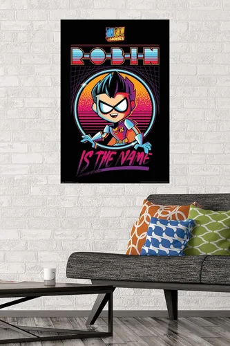 Miniatura 2 de Trends International DC Comics - Póster de pared de Teen Titans Go to The Movies-Robin, 14.725 x 22.375 pulgadas, versión enmarcada de madera