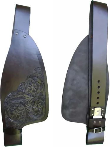 Miniatura 2 de Horse Western Adult Tooled Leather Replacement Saddle Fenders 5223