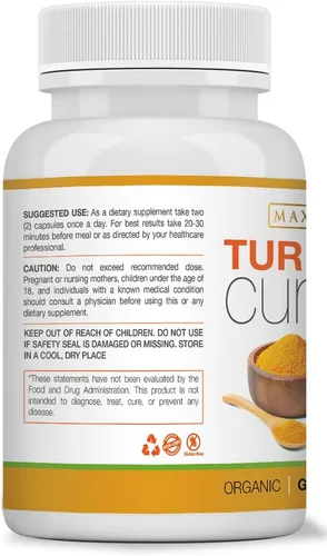Miniatura 4 de Curcumina de cúrcuma con piperina 1500 mg, 90
