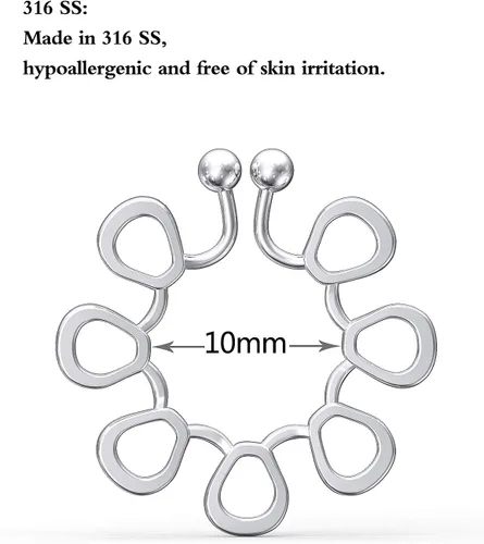 Miniatura 3 de Kadogohno Piercing de pezón falsoanillos de pezón falsos