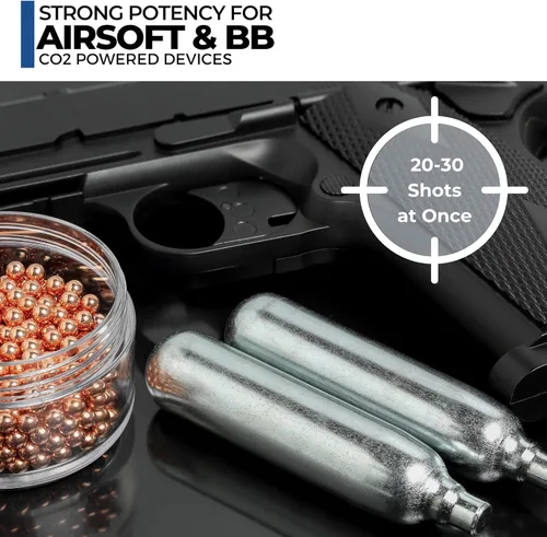Miniatura 3 de ICO 12 Gram Co2 Cartridges Non-Threaded, CO2 cartridges BB Gun, CO2 BB Pistol, Airsoft Pistol, and Paintball Markers