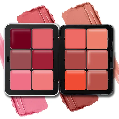 HOSAILY Paleta de rubor en crema de 12 colores, paleta de rubor mate, paleta de rubor de contorno y resaltado, paleta de maquillaje impermeable y