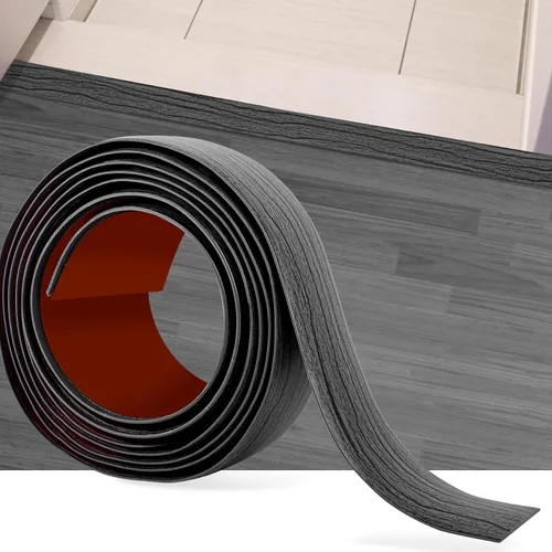 Miniatura 10 de Tira de transición de suelo de 5 pies, autoadhesiva, cubierta de vinilo, tira de transición divisora plana, diseño de grano de madera para huecos
