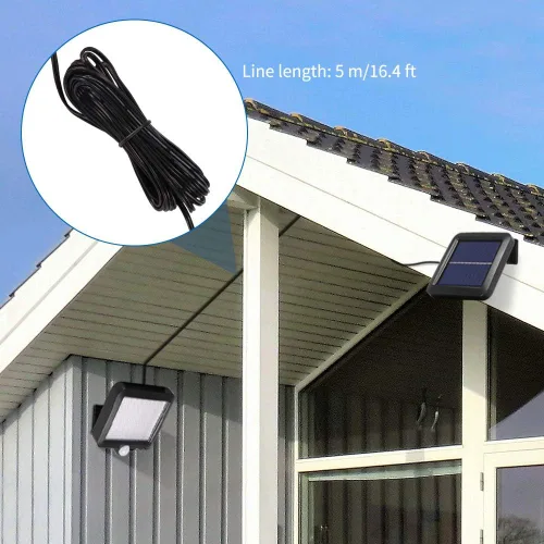 Miniatura 4 de Luz de pared de energía solar, luz con sensor de movimiento al aire libre, 56 LED, luz nocturna de seguridad, panel solar separable para patio