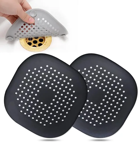 Miniatura 20 de Recolector de cabello cuadrado con ventosas para desagüe, tapón de silicona para ducha, fácil de instalar para baño, tina y cocina, 2