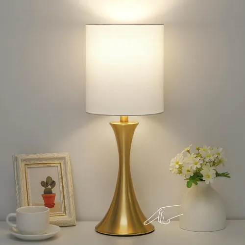 Miniatura 11 de Lámpara de mesa con control táctil, lámpara de cabecera regulable de 3 vías para sala de estar, lámpara de mesa de noche moderna para dormitorio