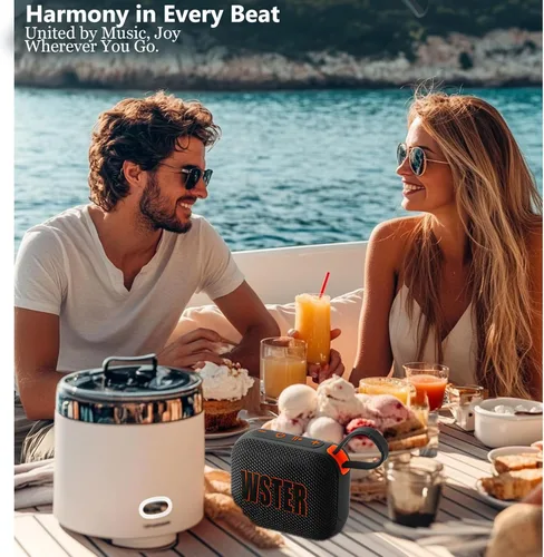 Miniatura 8 de Altavoz Bluetooth portátil, altavoz Bluetooth portátil inalámbrico con radio FM BT5.3 TF tarjeta USB, sonido estéreo TWS emparejamiento, altavoz