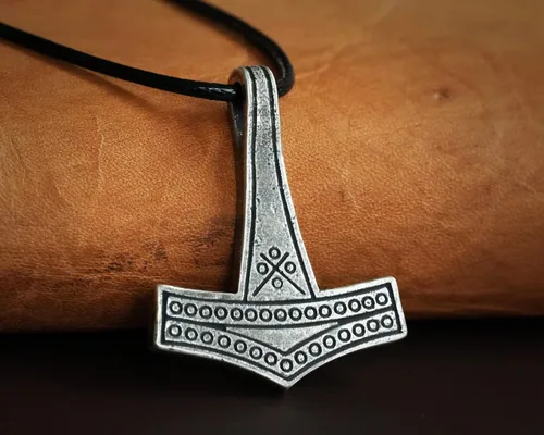 Miniatura 72 de Viking Thors Hammer Necklace Pendant - Vegvisir Aegishjalmur Helm of Awe Raven Huginn Muninn Pendant Necklace Amulet Talisman - Thor Necklace