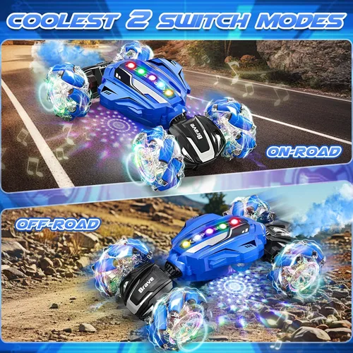 Miniatura 2 de Coche de acrobacias RC con detección de gestos – Juguetes para niños de 6 a 12 años, auto de control remoto controlado a mano 4WD con luz y música