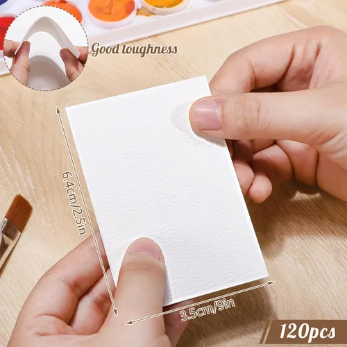 Miniatura 2 de 120 hojas de papel de acuarela a granel, papel prensado en frío de 140 lb/300 GSM, papel blanco para acuarela para niños, estudiantes, adultos