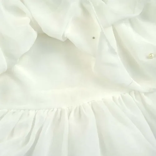 Miniatura 8 de Conjunto de ropa de chaleco de gasa con perlas y pantalones cortos de mezclilla para bebés de 2 a 7 años