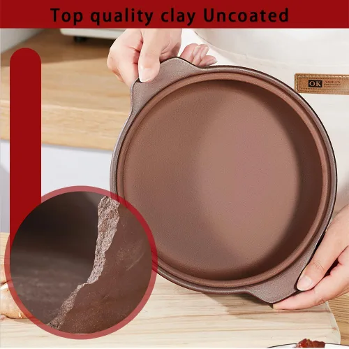 Miniatura 3 de Cazuela de terracota natural con tapas ollas de arcilla para cocinar, ollas de arroz de loza sin glasear (UpgradeT1-1QT)