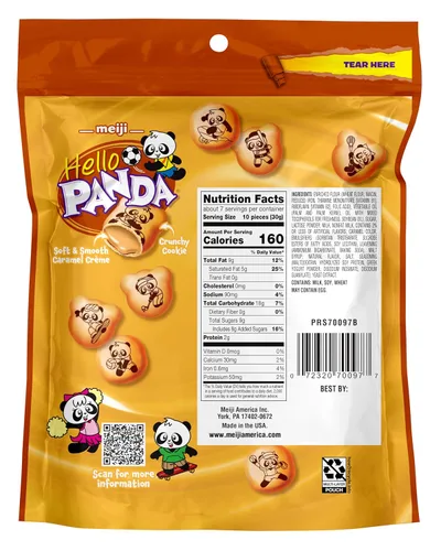 Miniatura 2 de Meiji Hello Panda Galletas rellenas de crema de 7 onzas, paquete de 6 galletas de tamaño bocado con divertidos deportes, caramelo, 42 onzas