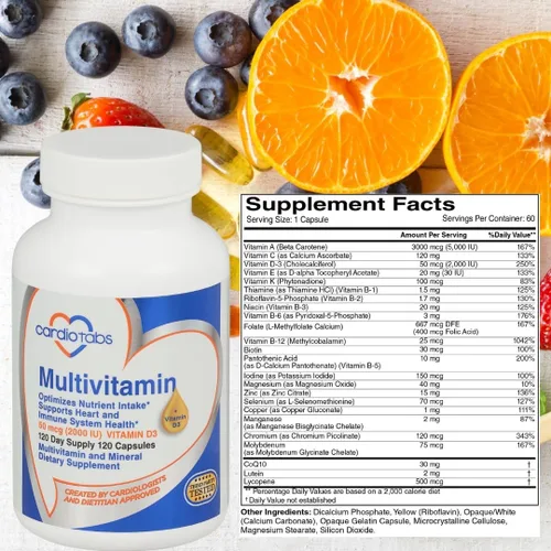 Miniatura 3 de Multivitamínico - Suplementos para el corazón y la inmunidad para hombres y mujeres, multivitamínico para hombres y mujeres, con minerales complejo