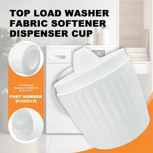 Miniatura 2 de Taza dispensadora de suavizante de tela para lavadora de carga superior apta para Whirlpool Reemplazar W10850126 W10680195 W10777971, dispensador