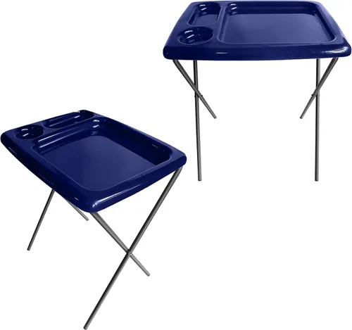 Miniatura 11 de Bandeja/mesa plegable de TV (juego de 2), color negro, 17 x 22 x 26 pulgadas, bandejas portátiles para interiores y exteriores con espacio