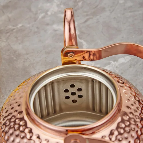 Miniatura 7 de SANQIAHOME Tetera antigua de acero inoxidable de 1.2L (40Oz) con infusor de cobre