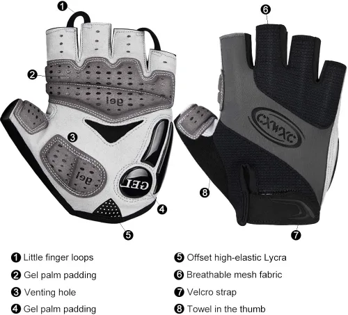 Miniatura 6 de CXWXC Guantes de ciclismo para hombres y mujeres Guantes de gel transpirable para bicicleta de montaña Guantes de bicicleta antideslizantes