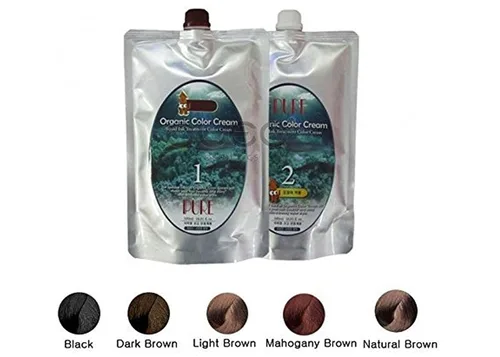 Miniatura 8 de Crema con color para tratamiento con tinta de calamar orgánica, primera de 16.9 fl oz y segunda de 16.9 fl oz, para ocultar las canas, sin dolor